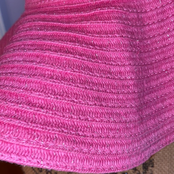 Pink with sparkle accent floppy beach hat - Picture 2 of 5